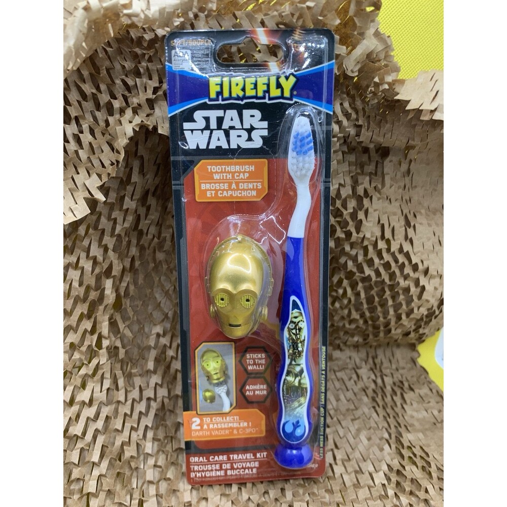 Firefly Children's Soft Toothbrush with Disney Stars Wars Character Cap ~ C-3P0 - Picture 1 of 2
